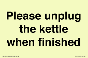 Please unplug the kettle when finished